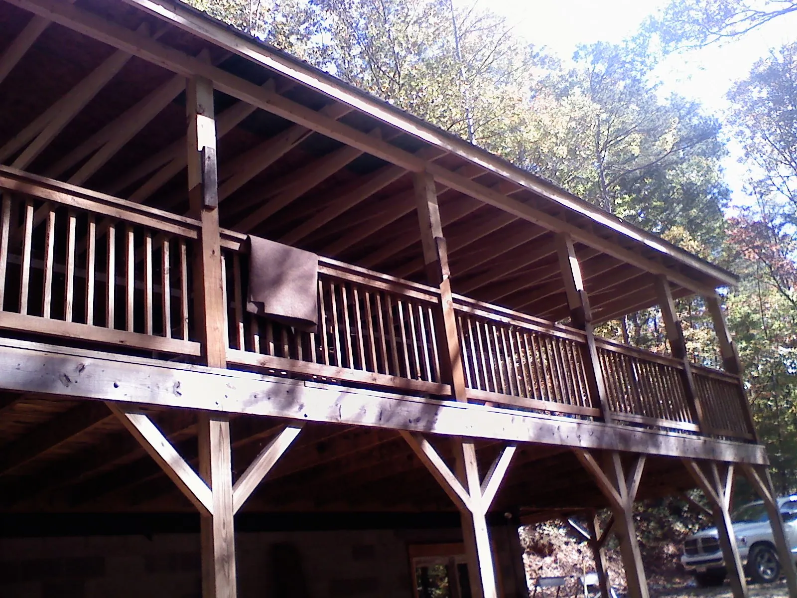 Timber framing under a new elevated porch and deck — Roof Leak Repair in Mabel by Roofing Brothers